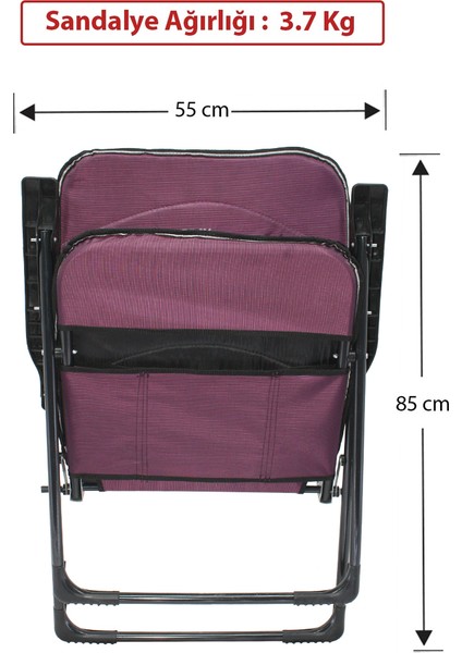 Quatro Katlanır Kamp Sandalyesi - Vişne (2 Adet) indirimleri