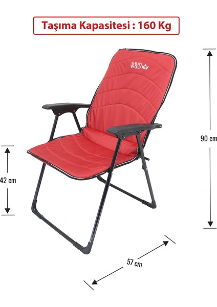 Quatro Katlanır Kamp Sandalyesi - Kırmızı (2 Adet) modelleri