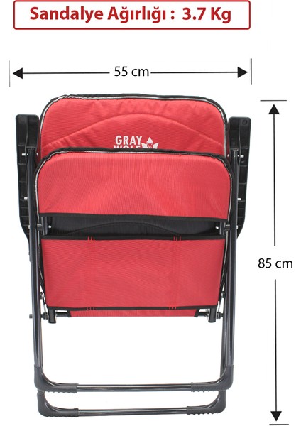 Quatro Katlanır Kamp Sandalyesi - Kırmızı (2 Adet) indirimleri