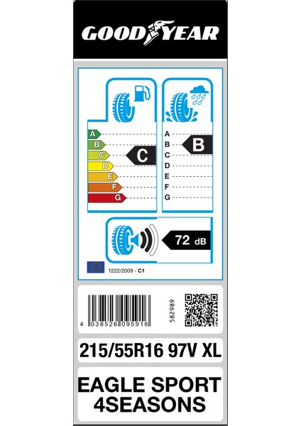 215/55 R16 97V XL Eagle Sport Oto 4 Mevsim Lastiği ( Üretim Yılı: 2023 ) fiyatları