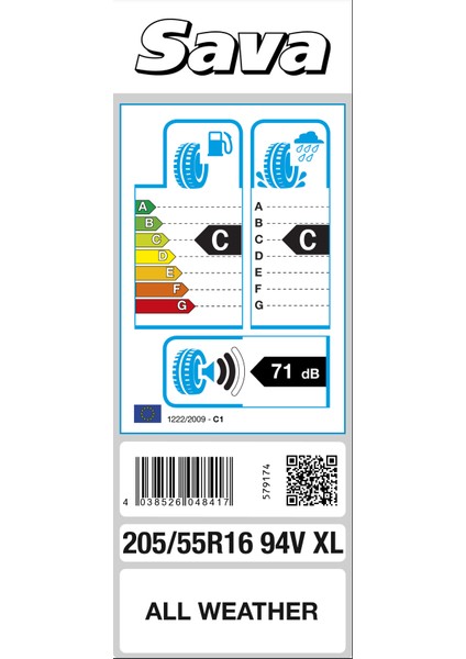 205/55 R16 94V XL All Weather Oto 4 Mevsim Lastiği ( Üretim Yılı: 2023 )