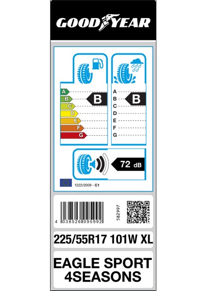 225/55 R17 101W XL Eagle Sport All Season Oto 4 Mevsim Lastiği ( Üretim Yılı : 2023 ) fiyatları
