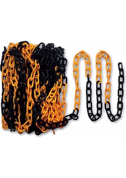 6 mm Plastik Zincir 10 Metre Sarı Siyah