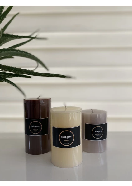 Candle Aromalı 3lü Mum Seti  Çikolata-Vanilya-Cafemocha