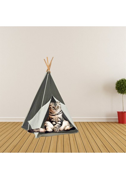 Kedi ve Köpek Için Kızılderili Çadırı 40X40X75 cm