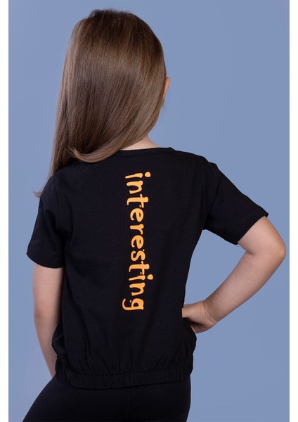 Toontoy Kız Çocuk Crop Model Cebi Reflektör Detaylı Baskılı Tişört fiyatları