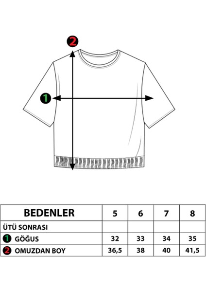 Toontoy Kız Çocuk Crop Model Cebi Reflektör Detaylı Baskılı Tişört fırsatları