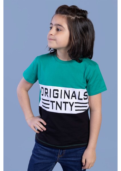 Toontoy Erkek Çocuk Garni Detaylı Baskılı Tişört