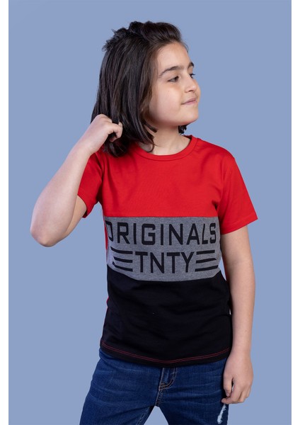 Toontoy Erkek Çocuk Garni Detaylı Baskılı Tişört