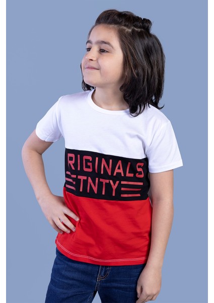 Toontoy Erkek Çocuk Garni Detaylı Baskılı Tişört