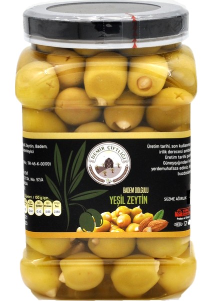 Badem Dolgulu Yeşil Zeytin - Bademli Zeytin 1 kg