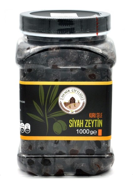 Çok Az Tuzlu Uslu Kuru Sele Siyah Zeytin (%2-3 Tuzlu) 1 kg