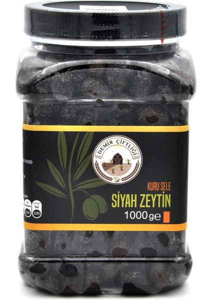 Çok Az Tuzlu Gemlik Kuru Sele Siyah Zeytin (%2-3 Tuzlu) 1 kg