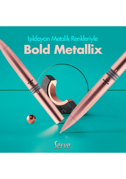 Bold Mekanik Kurşun Kalem - Metalik Renkler - 6'lı Set