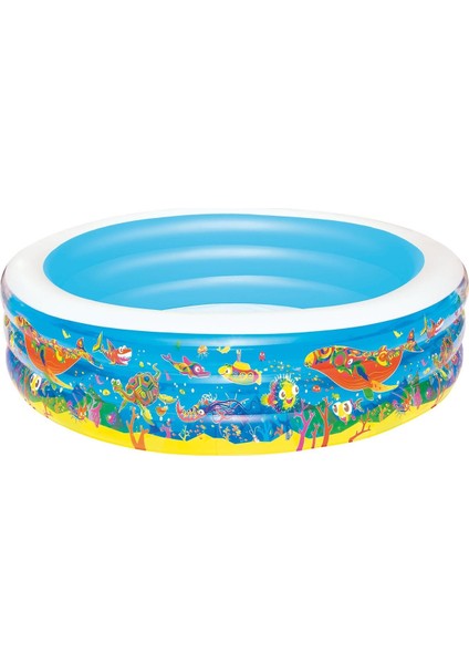 Pompalı-Bestway 51122, Okyanus Desenli Şişme Aile Havuzu (196X53CM) fiyatları