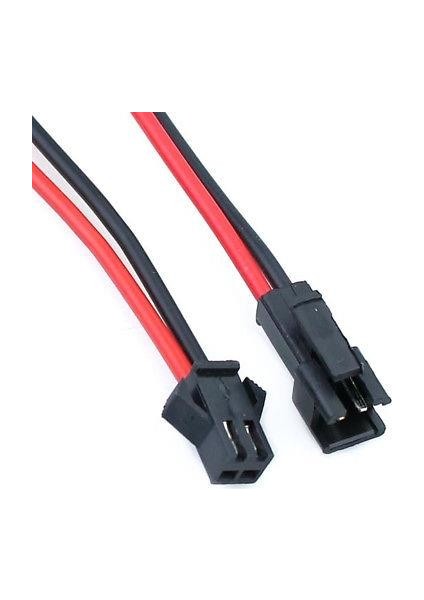 2 Pin Dişi - Erkek Bağlantı Soketi - 15 cm Kablolu