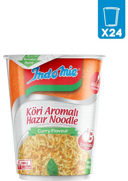 Indomıe Bardak Körili Noodle 60 gr x 24'lü