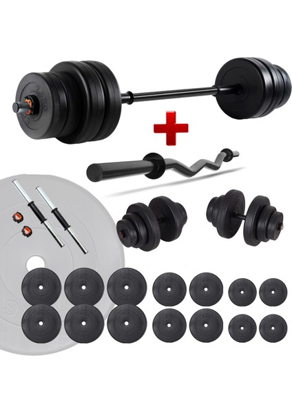 98 kg Z Bar Halter Seti & Dambıl Seti Ağırlık Fitness Seti