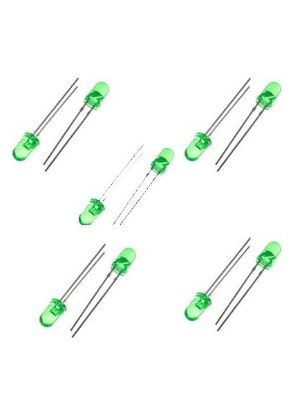 5mm Yeşil LED Paketi - 10 Adet