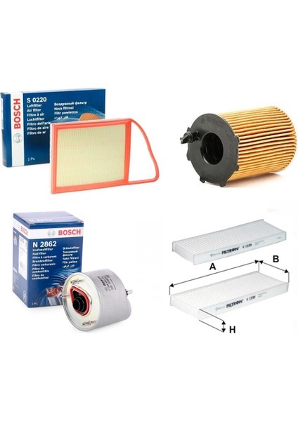 Peugeot 301 1.6 Hdi Filtre Bakım Seti (2012-2018)