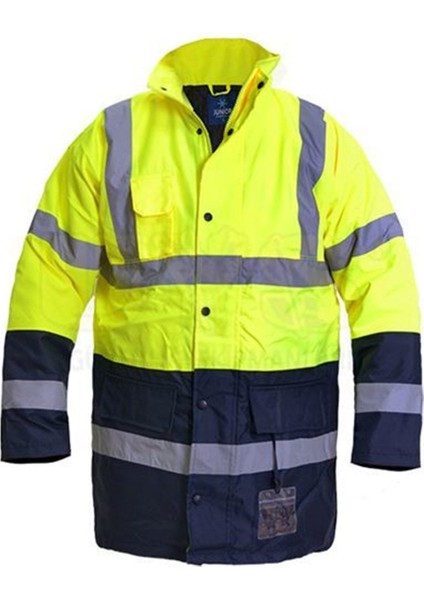 5+1 Oxford Çok Amaçlı Işçi Mont ve Kaban Reflektörlü Parka Sarı