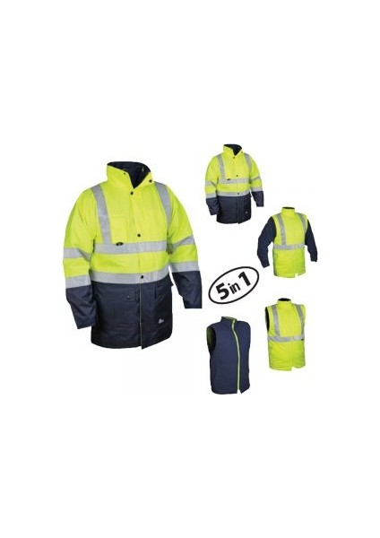 5+1 Oxford Çok Amaçlı Işçi Mont ve Kaban Reflektörlü Parka Sarı fiyatları