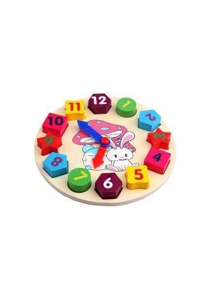 Wooden Toys Ahşap Eğitici 5 Li Set Zeka Algı Oyunları Helezon - Puzzle - Saat - Geometrik fırsatları