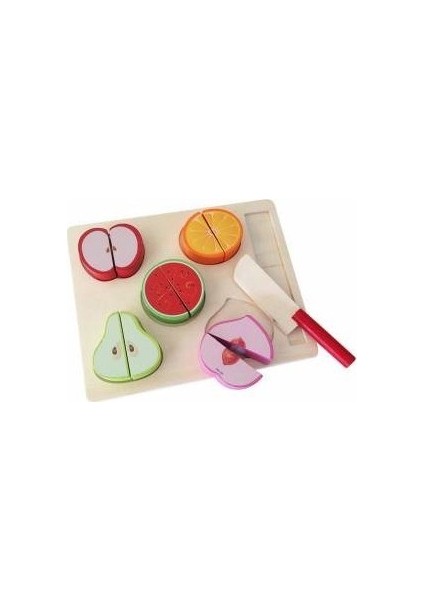 Wooden Toys Ahşap Eğitici Geliştirici Geçmeli Kule+Meyve Kesme+Tangram+Selefon 4'lü Set