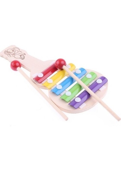 Wooden Toys Ahşap Eğitici Geliştirici Geçmeli Kule+Meyve Kesme+Tangram+Selefon 4'lü Set