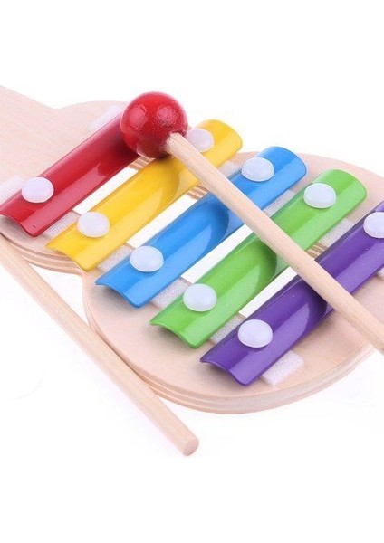 Wooden Toys Ahşap Eğitici Geliştirici Koordinasyon ve 5 Nota Gitar Selefon 2'li Set modelleri