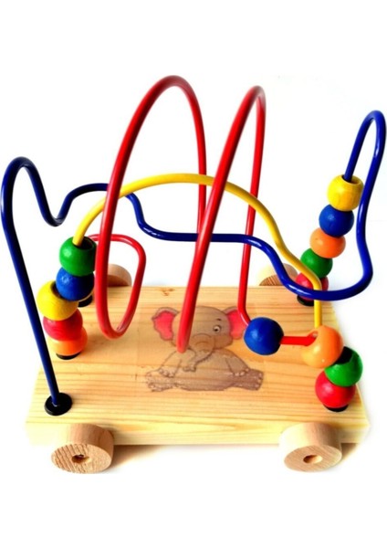 Wooden Toys Ahşap Sevimli Hayvan Koordinasyon Boncuklu Labirent Ahşap Helezon Oyuncak