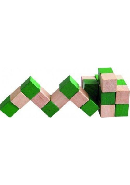 Wooden Toys Ahşap Eğitici Geliştirici Yılan Küp Puzzle