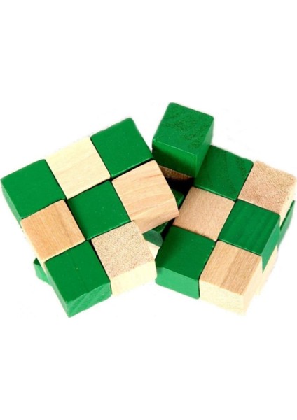 Wooden Toys Ahşap Eğitici Geliştirici Yılan Küp Puzzle
