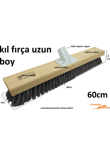 Kıl Fırça 60 cm Uzun Boylu Fırın Fırça Izalasyon Fırçası Büyük Duble Boy