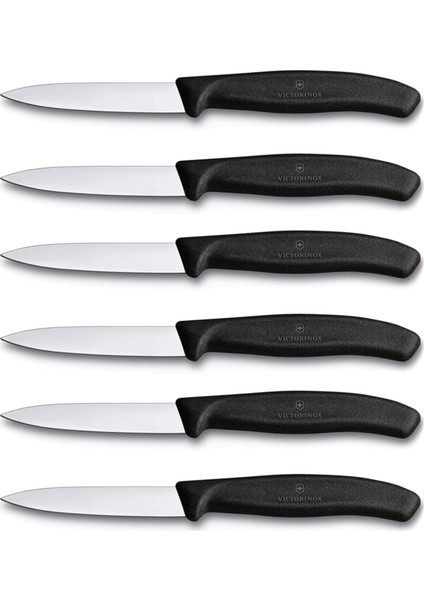 6 Adet Siyah Bıçak Seti 8 cm. 6.7603