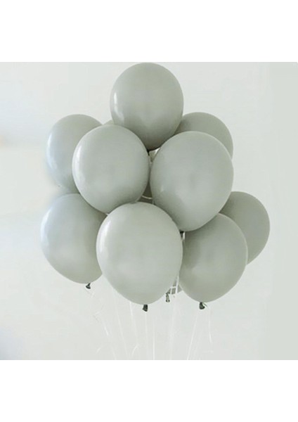Gri Pastel Balon 10 Adet