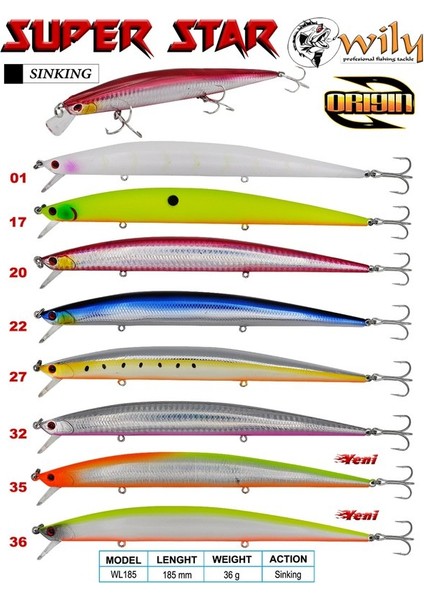 Süper Star 18.5 cm Maket Balık 36 gr (Sinking) fiyatları