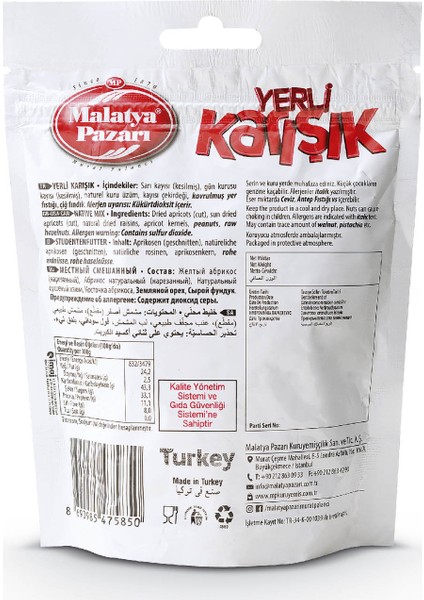 Malatya Pazarı Murat Palancı Yerli Karışık Kuruyemiş 150 gr