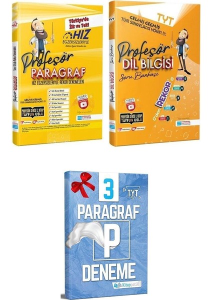 TYT Profesör Paragraf + Dil Bilgisi Soru Bankası + TYT Paragraf 3 Deneme