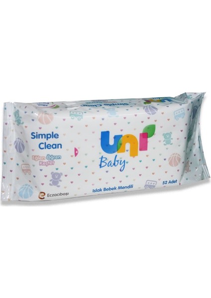 Uni Baby Simple Clean Islak Bebek Mendili 52'li