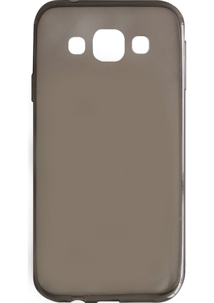 Samsung Galaxy E500 E5 2015 Uyumlu Arka Koruma Silikon Kılıf Şeffaf-Gri
