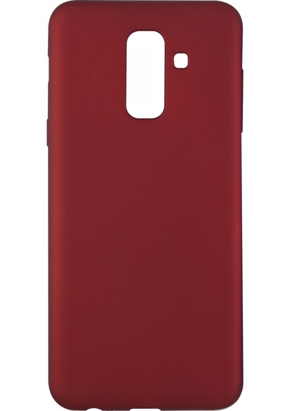 Samsung Galaxy A605 A6 Plus 2018 Uyumlu Suide Silikon Kılıf Bordo