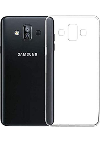 Samsung Galaxy J720F J7 Duo Uyumlu Rarroz Arka Koruma Silikon Kılıf Şeffaf