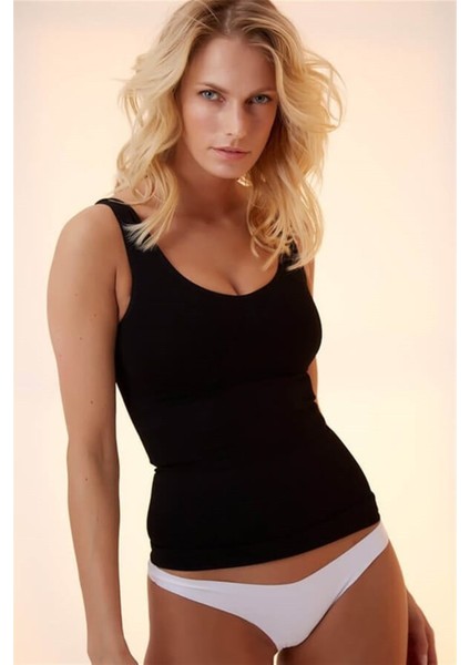 Kadın 877 Bir Beden Küçülten Atlet Korse Siyah