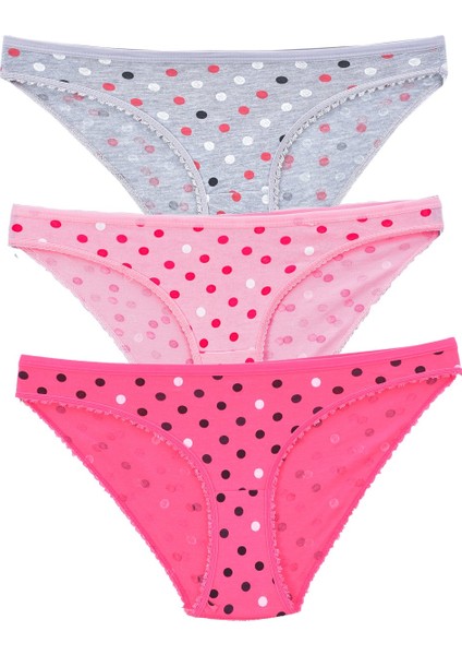 Kadın 3'lü Paket Desenli Bikini Külot Karışık fiyatları
