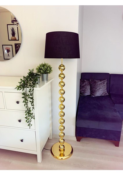 12 Toplu Siyah Şapkalı Gold Lambader MD-CLK028-GDL
