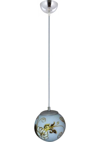 Tekli El Boyama Gül Desenli Sarkıt Modern Avize Mod-Av- 4408-1BBY-SMALL
