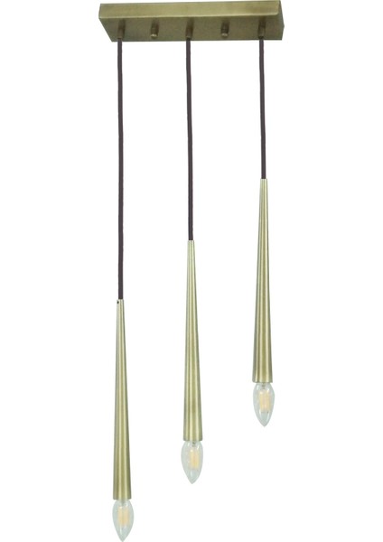 3'lü Konik Borulu Sıralı Sarkıt Modern Avize C