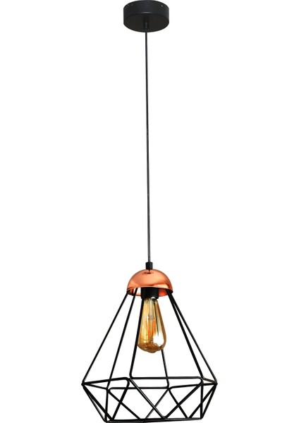 Tekli Modern Siyah Bakir Sarkit Avize MOD-AV-4422-1BSY