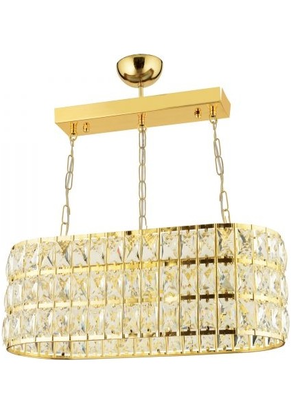 Alfa Kristalli Gold Uzun Sarkıt Avize 60X30CM